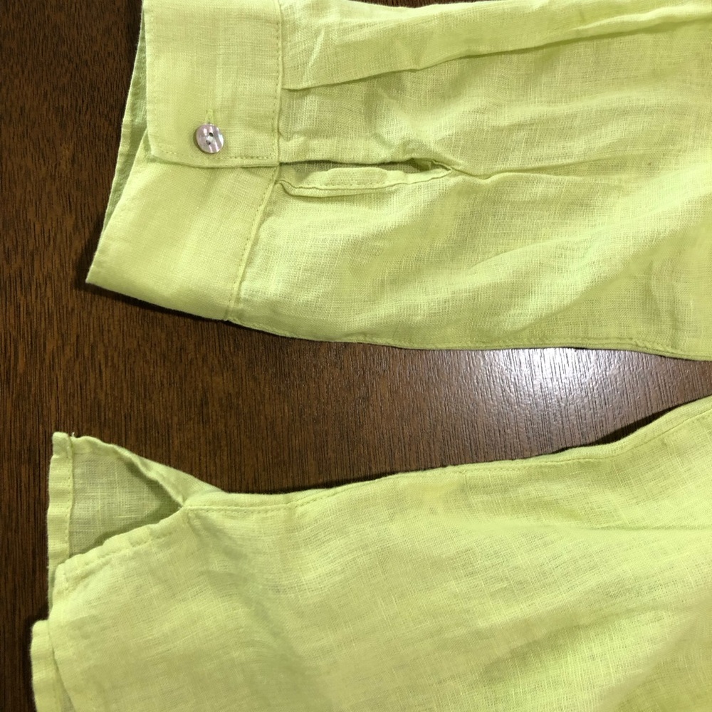 Rachel Zoe Green Linen Button Down Shirt - Picture 7 of 8